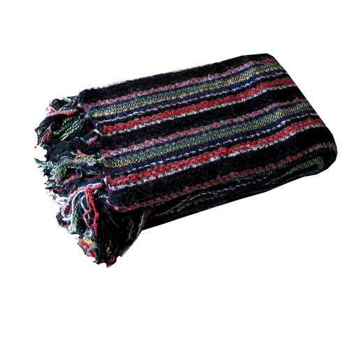 Liam Acrylic Knitted Throw Rug with Fringe No6 - Main Image