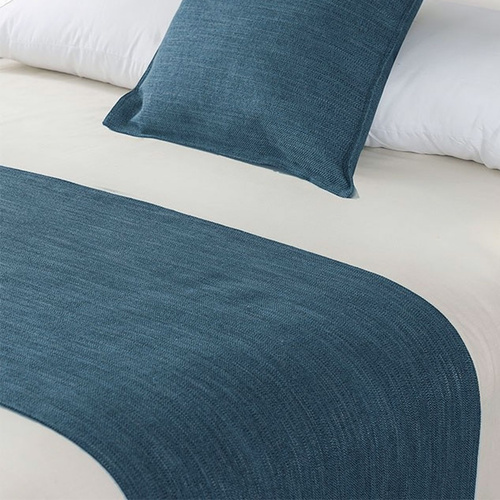 Jason Linen Look Marine Bed Runner King - Main Image