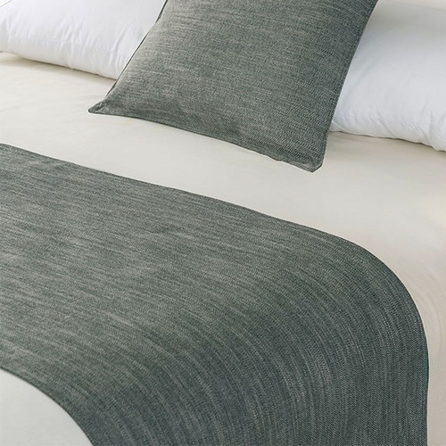 Jason Linen Look Pewter Bed Runner King - Main Image