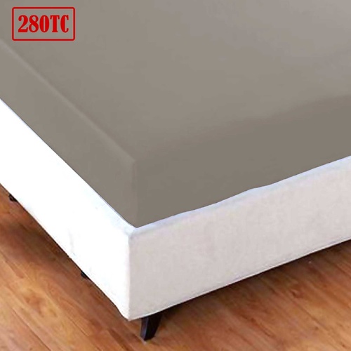 Jason Crisp Polyester Cotton Fitted Sheet Mocha - King - Main Image