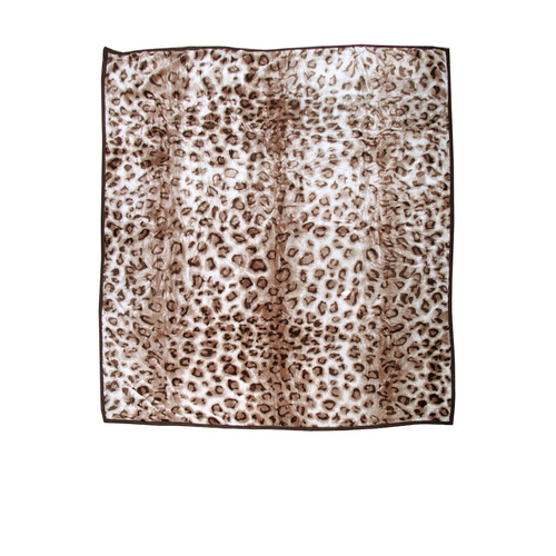 750gsm 3.5kg Double Layer Animal Print Faux Mink Blanket Queen 200x240 cm Brown Leopard - Main Image
