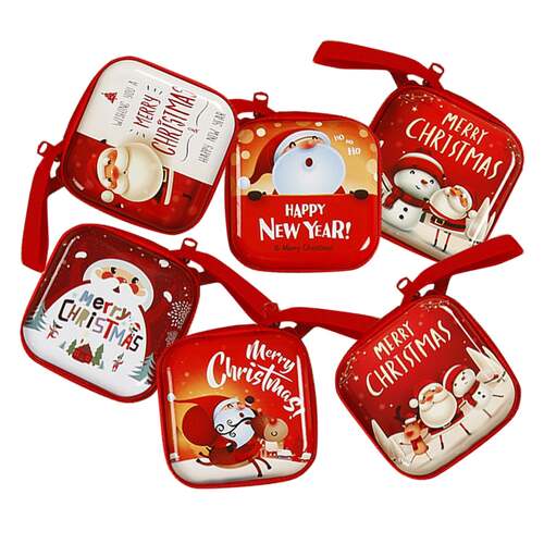 6 Pcs Set Small Gift Cute Cartoon Bags Packaging Box Christmas Coin Purse - Main Image