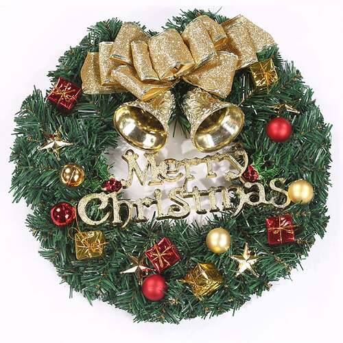 Christmas Wreath Door Garland Decoration Front Door Hanging Flowers Tree Decor(J1-4) - Main Image