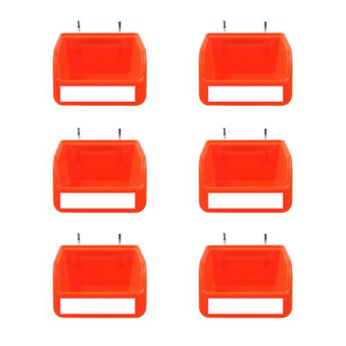 6Pc Pegboard Bins Peg Board Parts Storage With Steel Hooks Tools Organiser Tray - Main Image