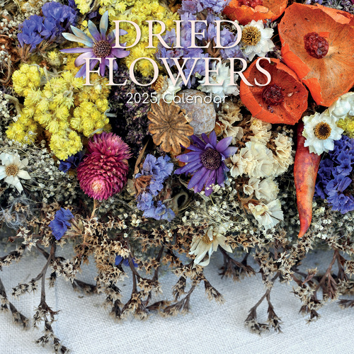 Dried Flowers - 2025 Square Wall Calendar Floral 16 Months Premium Planner Gift - Main Image