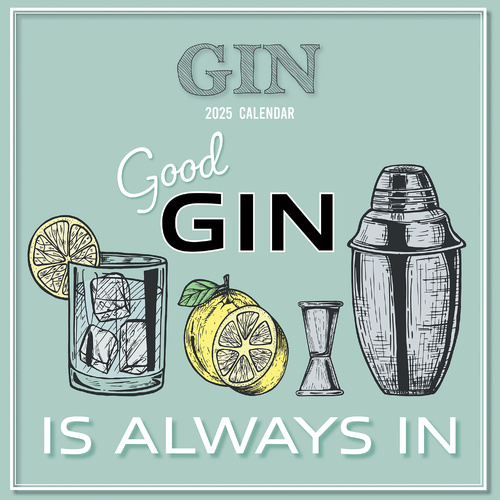 Gin - 2025 Square Wall Calendar 16-Month Premium Planner Christmas New Year Gift - Main Image