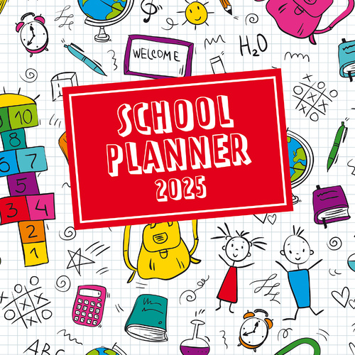 School Planner 2025 Square Wall Calendar 16Month Premium New Year Organiser Gift - Main Image