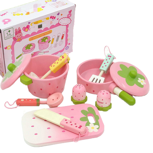 11 Pieces Kids Wooden Kitchen Play Set - Main Image