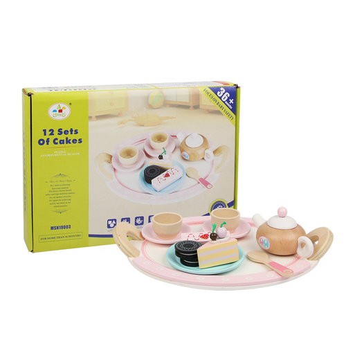 Kids Wooden Kitchen Tea Set Pretend Play - Main Image