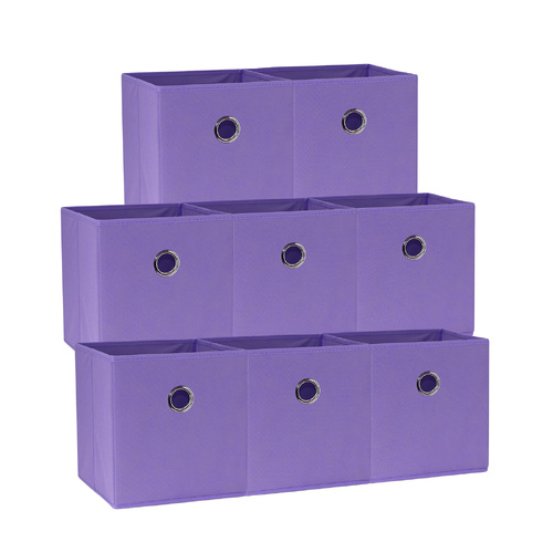 SORTI 27x28x27 CM Light Purple 8-Pack Foldable Storage Cubes - Fabric Bookcase Organizers for Toys and More - Main Image