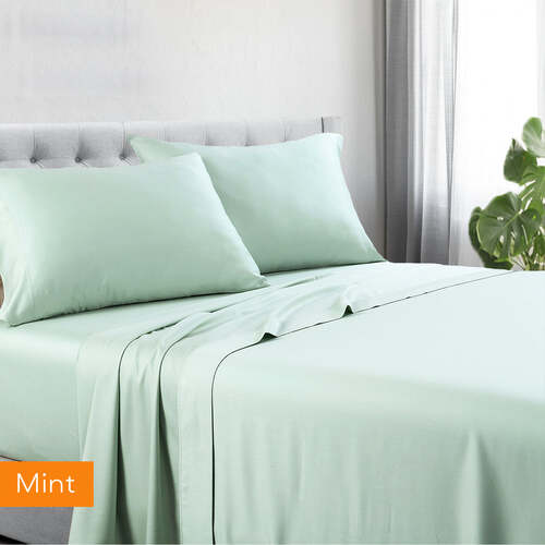 1200tc hotel quality cotton rich sheet set king mint - Main Image