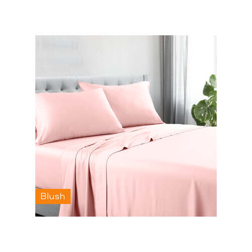 1200tc hotel quality cotton rich sheet set king single blush - Main Image