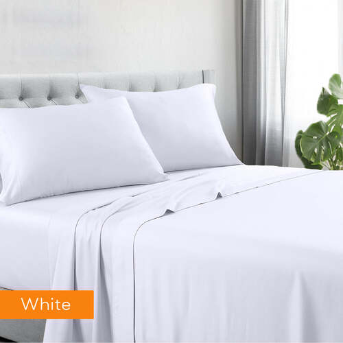 1200tc hotel quality cotton rich sheet set mega king white - Main Image