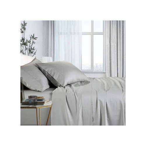 1000tc bamboo cotton sheet set mega king silver - Main Image