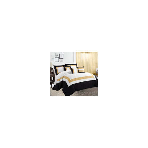 10 piece comforter and sheets set queen gold - Main Image
