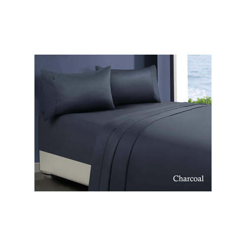 1000tc egyptian cotton sheet set 1 mega king charcoal - Main Image