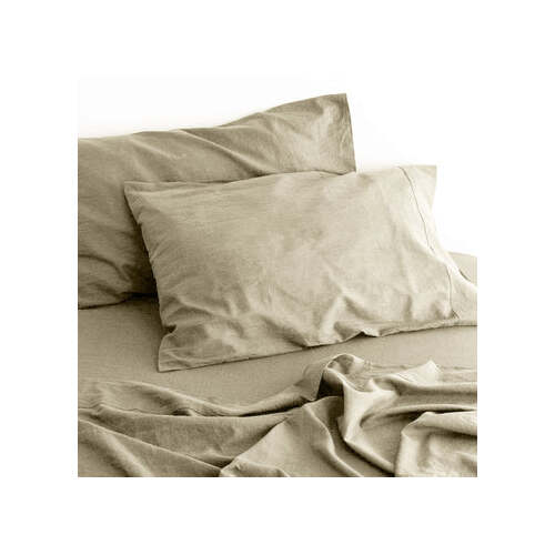 luxurious linen cotton sheet set 1 king single natural - Main Image