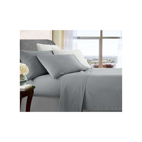 ultra soft microfibre sheet set single silver - Main Image