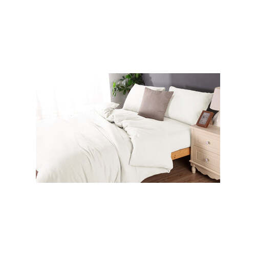 Microflannel duvet cover and sheet comb set king white - Main Image