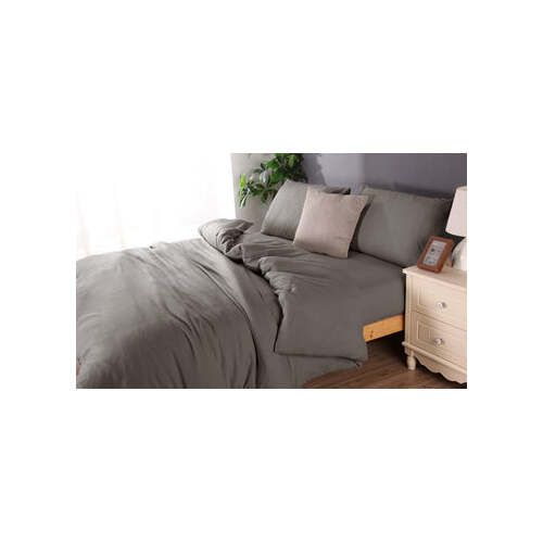Microflannel duvet cover and sheet comb set queen charcoal - Main Image