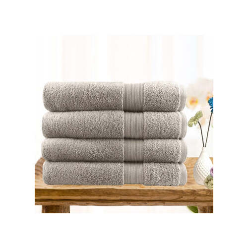 4 piece ultra light cotton bath towels in beige - Main Image