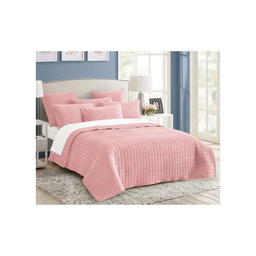 7 piece vintage stone wash comforter set king nude pink - Main Image