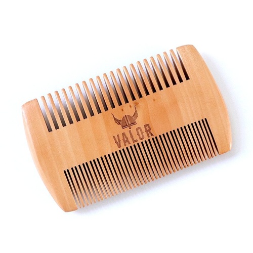 Valor Wooden Beard Comb - Natural - Main Image