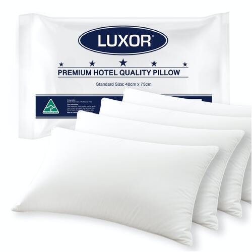 Luxor Australian Made Hotel Quality Pillow Standard Size Four Pack - Main Image