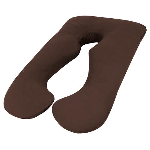 Woolcomfort Aus Made Maternity Pregnancy Nursing Sleeping Body Pillow Pillowcase Included Chocolate - Main Image