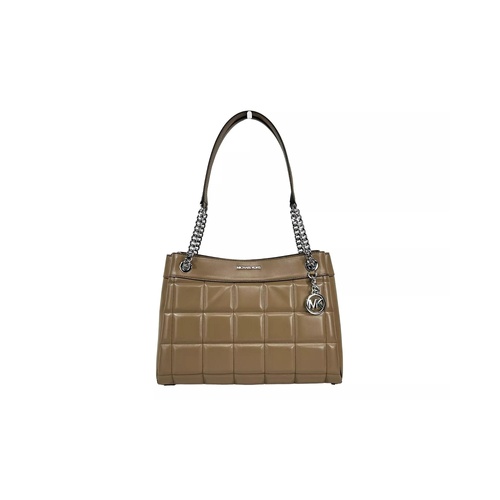 Michael Kors Women's Susan Medium Chain Shoulder Tote Bag Driftwood - One Size - Main Image