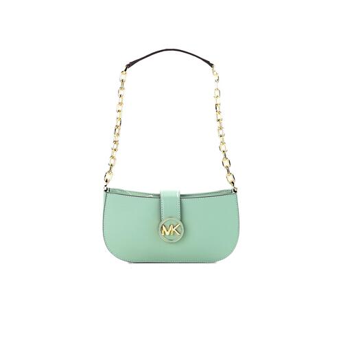Michael Kors Women's Car Small Sea Green Leather Pouchette Shoulder Crossbody Purse - One Size - Main Image