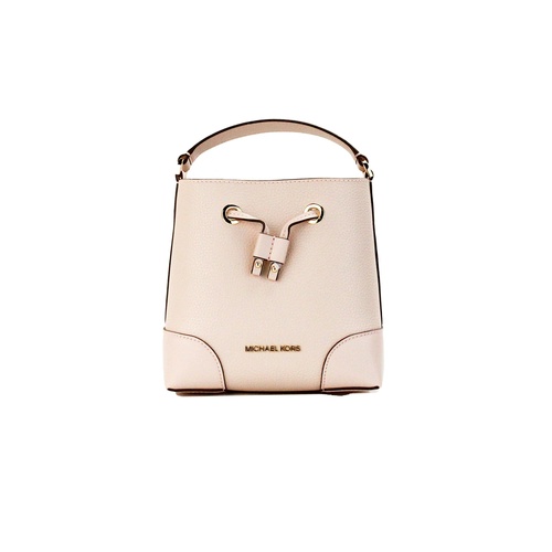 Michael Kors Women's Mercer Small Powder Blush Pebble Leather Bucket Crossbody Bag Purse - One Size - Main Image