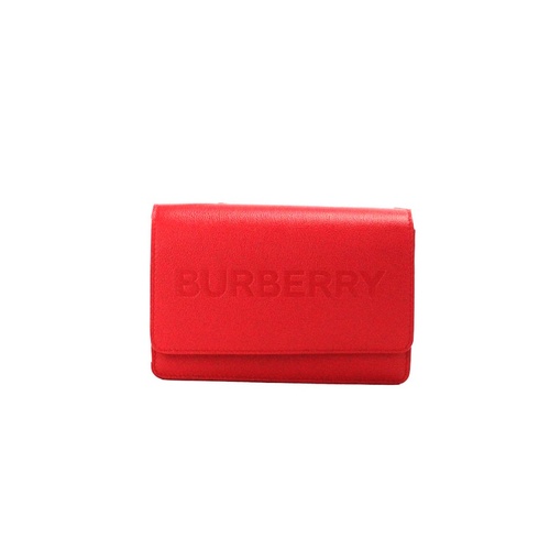 Burberry Women's Hampshire Small Red Embossed Logo Smooth Leather Crossbody Bag - One Size - Main Image
