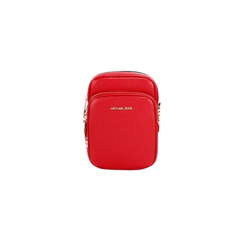 Michael Kors Women's Jet Set Bright Red Pebbled Leather North South Chain Crossbody Bag - One Size - Main Image