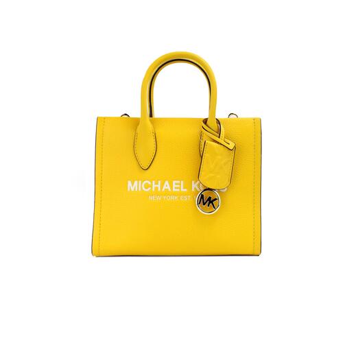 Michael Kors Women's Mirella Small Jasmine Yellow Leather Top Zip Shopper Tote Bag - One Size - Main Image