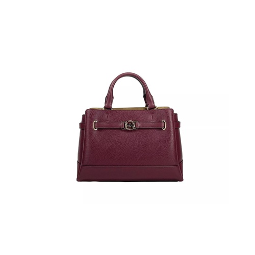 Michael Kors Women's Reed Small Leather Belted Satchel Crossbody Bag Oxblood - One Size - Main Image