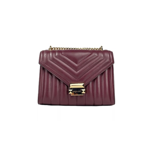 Michael Kors Women's Whitney Medium Chain Shoulder Flap Crossbody Oxblood - One Size - Main Image