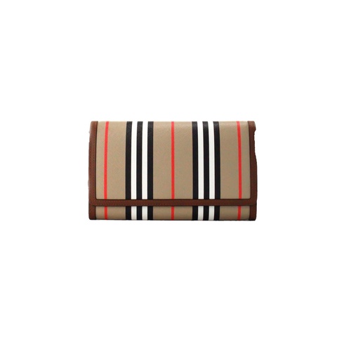 Burberry Women's Hannah Icon Stripe Archive Tan E-Canvas Leather Wallet Crossbody Bag - One Size - Main Image