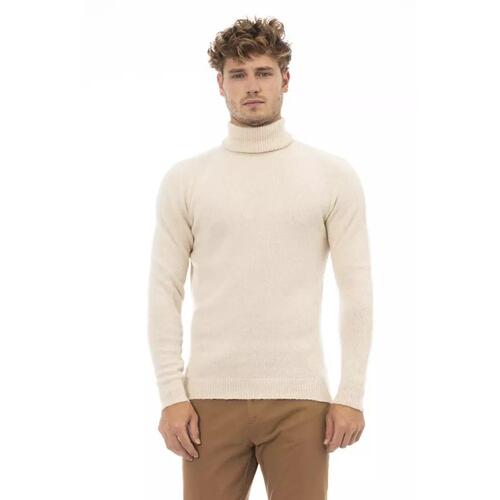 Alpha Studio Men's Beige Alpaca Leather Sweater - 52 IT - Main Image