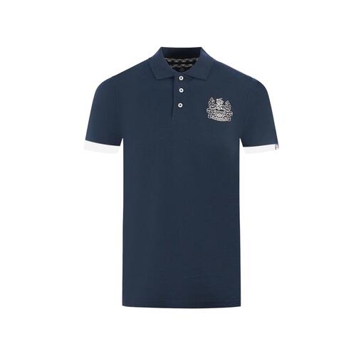 Aquascutum Men's Blue Cotton Polo Shirt - M - Main Image