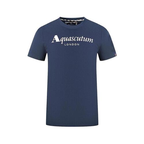 Aquascutum Men's Blue Cotton T-Shirt - L - Main Image