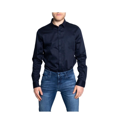Armani Exchange Men's Blue Cotton Shirt - 44 IT - Main Image