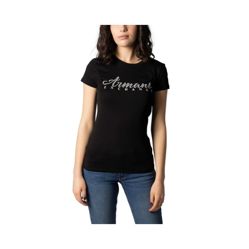 Armani Exchange Women's Black Cotton Tops & T-Shirt - 38 IT - Main Image
