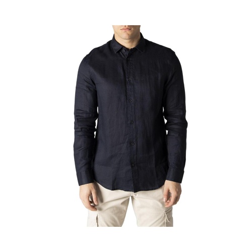 Armani Exchange Men's Blue Linen Shirt - 44 IT - Main Image