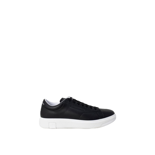 Armani Exchange Men's Black Leather Sneaker - 45 EU - Main Image