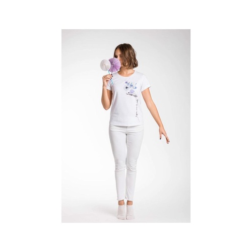 ATratti Women's Elegant White Stretch Viscose Tee - S - Main Image
