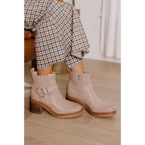 Beige Ring Linked Zipper Chunky Heel Ankle Boots - 42 EU - Main Image