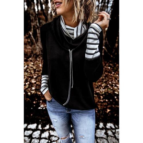 Azura Exchange High Neck Striped Sweatshirt - S - Main Image