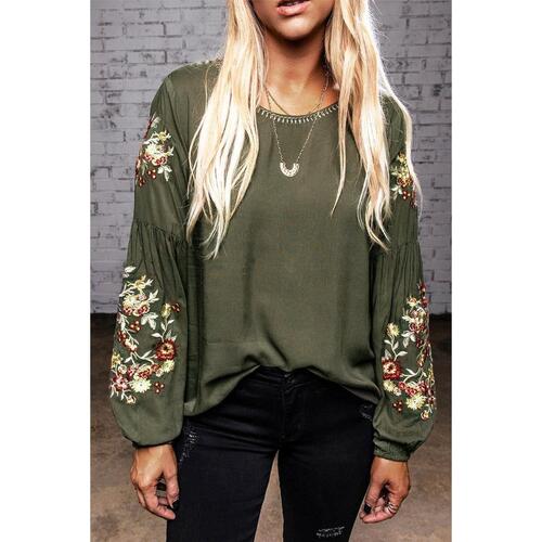Azura Exchange Embroidered Long Sleeve Top - S - Main Image