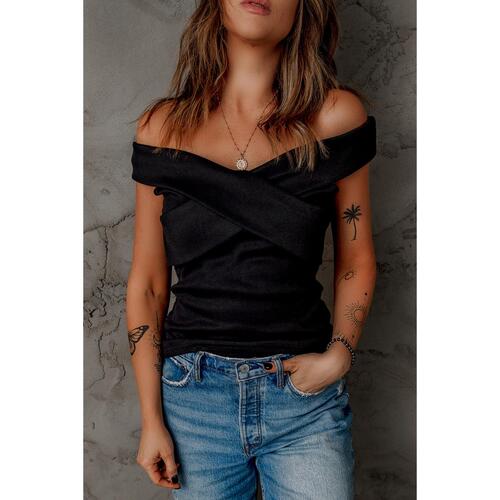 Azura Exchange Criss Cross Off Shoulder Ribbed Top - XL - Main Image